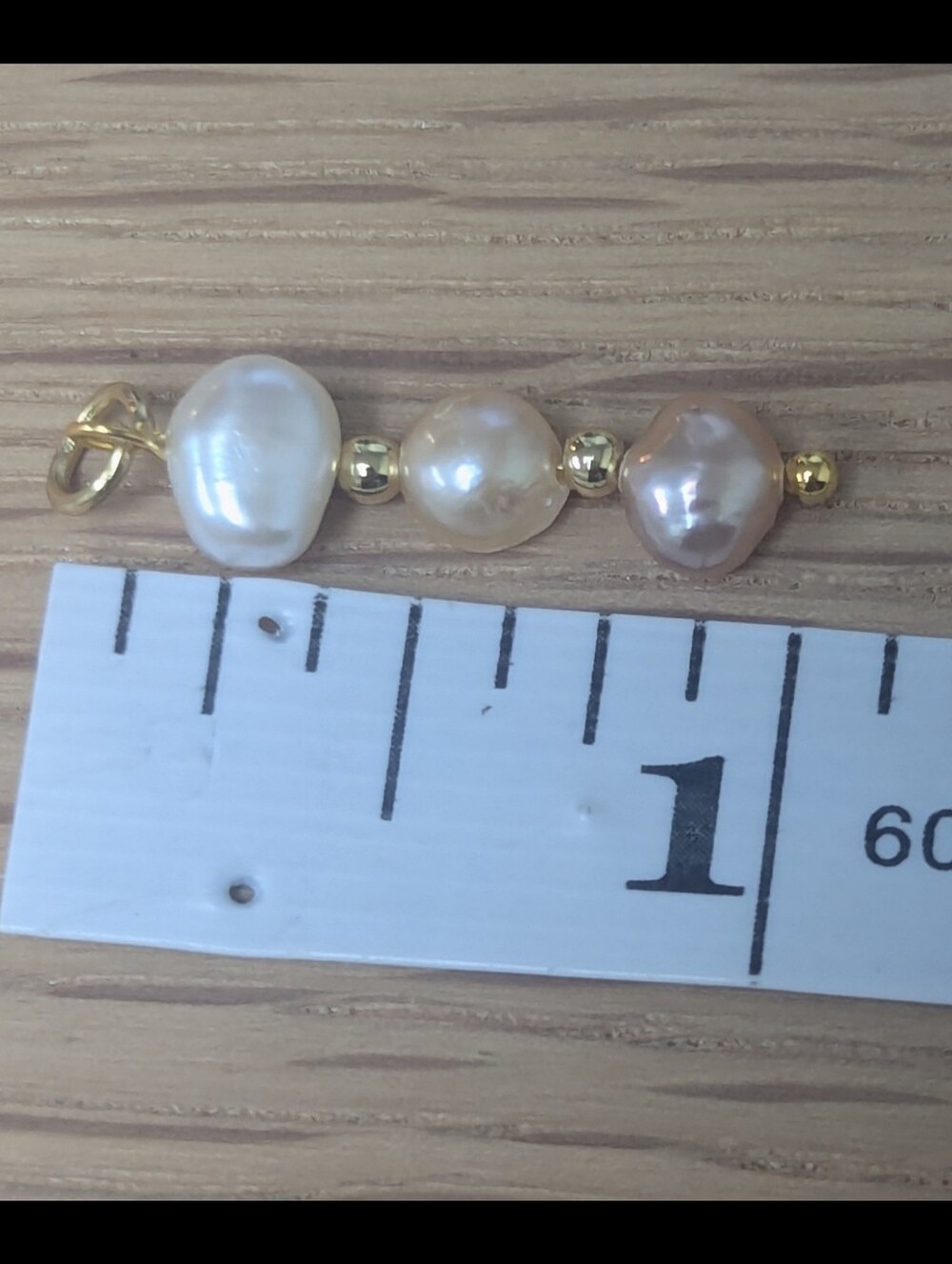 Freshwater Pearl Necklace 18KGP Textured Link Chain 18 Inch June Birthstone - Picture 9 of 9